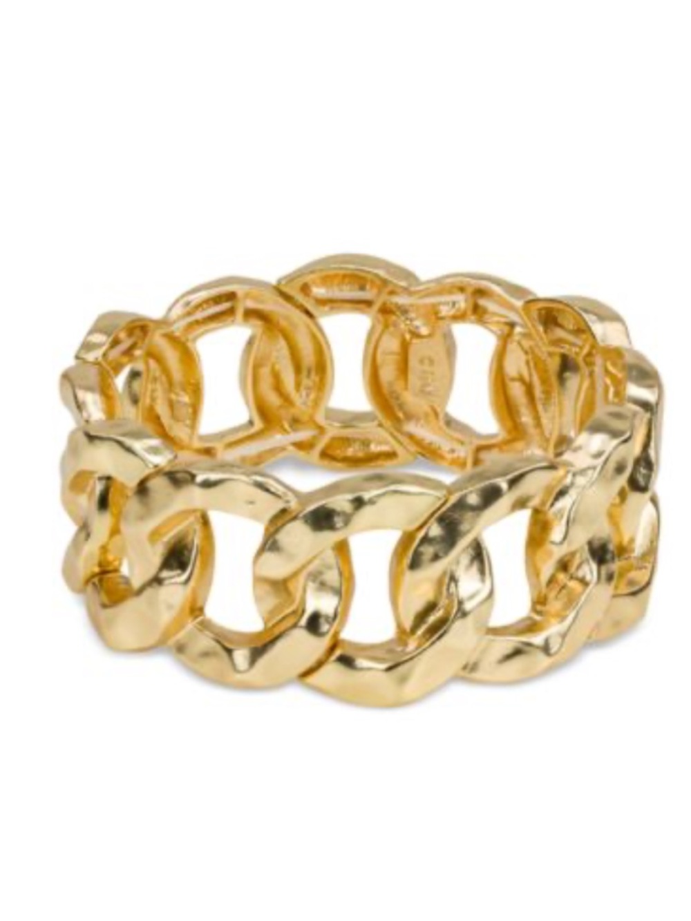 Patricia Nash Gold Hammered Link Stretch Bracelet New - Picture 1 of 4